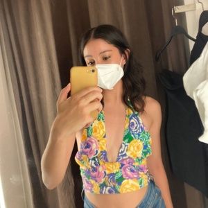 Floral halter top